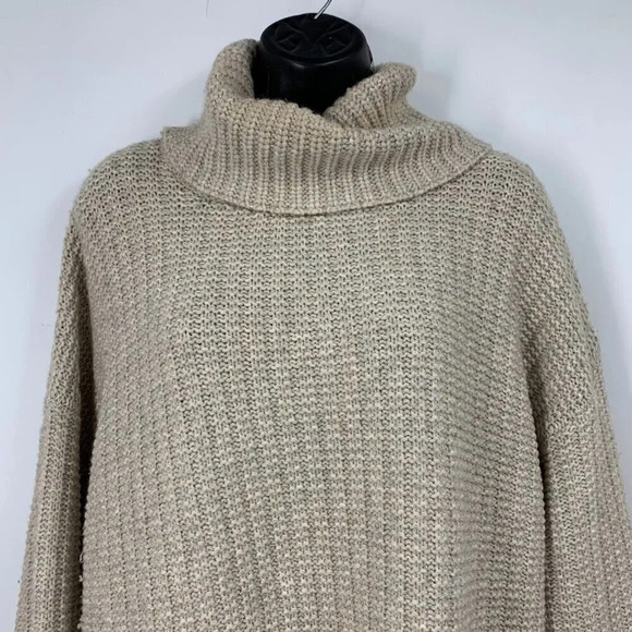 Madewell Women's Ribbed Merino Wool Alpaca Turtleneck Tunic‎ Sweater Size XL - Picture 5 of 12